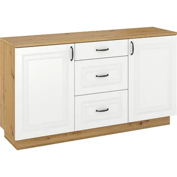 Komoda FLAMENGO 2D3S - komoda DUB ARTISAN/ BÍLÁ MDF (FLAWIA WHAR1502D3S) "LP" (3 balíky) ***VÝPRODEJ