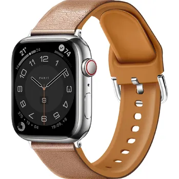 Příslušenství k chytrým hodinkám Řemínek z umělé kůže pro Apple Watch 38/40/41/42(S10)mm Barva: Oříšková