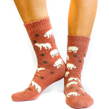 Dámské ponožky Veselé dámské ponožky lední medvídek růžové, VELIKOST 35 - 38