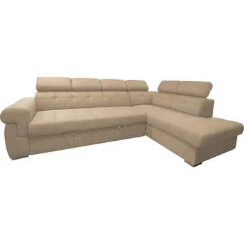 Sedací souprava ATLANTIDA - PRAVÁ - sedací souprava(ATLANTA) látka SVĚTLE HNĚDÁ - GUSTO 09 - celočalouněná i záda - kolekce "B" (K250-Z)