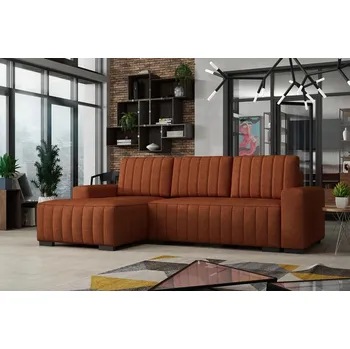 Sedací souprava Falco Rohová sedací souprava HAKIM rozkládací s úložným prostorem, levá, cihlová/falcone25