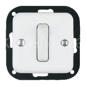 vypínač VINTAGE tlačítko (zvonek) bíla hranatá bez rámečku klapka keramika S231QBX