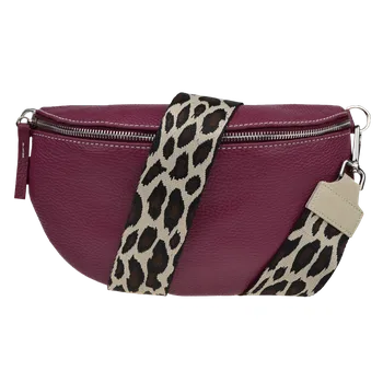 Kabelka NovaKabelka.cz Kožená italská crossbody kabelka Reni Grande Bordo s přídavným popruhem II