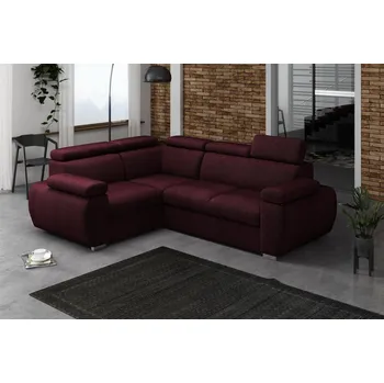 Sedací souprava Falco Rohová sedací souprava BODIE, rozkládací s úložným prostorem, levá, vínová Monolith 69