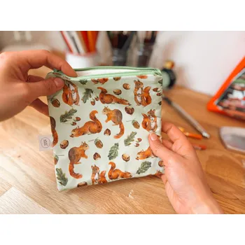 Penál ePiPí Taštička čtverec - Veverky Barva zipu: oranžová