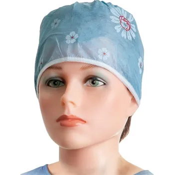 rouška Čepice pro sestry Comfort, modrá s kopretinou, na úvazky, 100 ks