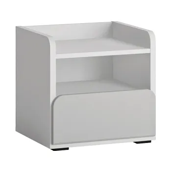 Noční stolek FULIA K03- Noční stolek 2S, lamino bílá alpská/světle šedá/šedá lesk MDF, (FLEXI FLXK03=1BALÍK) kolekce (W) (K150)