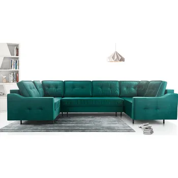 Sedací souprava Falco Rozkládací sedací souprava do U AMALIA s úložným prostorem, zelená