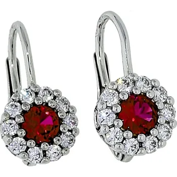 Náušnice Goldstore Náušnice s rubínem a zirkony Váha: 2.65 g
