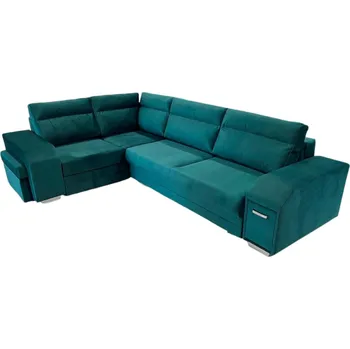 Sedací souprava Falco Rohová sedací souprava ALVIN rozkládací s úložným prostorem, levá, zelená Monolith 37
