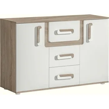 Komoda Dětská komoda APETTITA 7 dub jasný/bílá