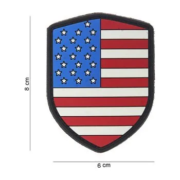 Nášivka Gumová nášivka 101 Inc vlajka štít USA - barevná