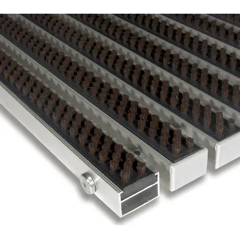 Rohožka Hnědá hliníková čistící kartáčová venkovní vstupní rohož Alu Super - 60 x 90 x 2,2 cm