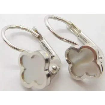 Náušnice Klenoty Budín Dámské zlaté náušnice v bílém zlatě s perletí 585/1,80gr HK2275 (Klenoty Budín Dámské zlaté náušnice v bílém zlatě s perletí 585/1,80gr HK2275)