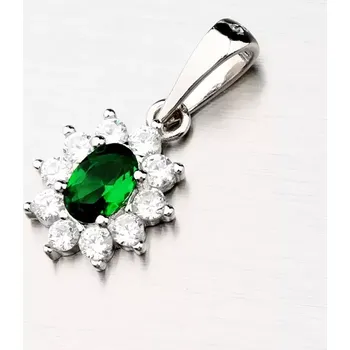 Přívěsek Dámský přívěsek stříbro 925 zirkon zeleným zelené kameny PKL-3117