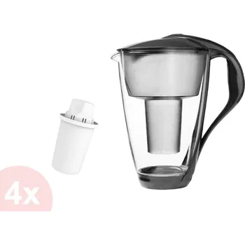 Filtrační konvice Dafi Crystal LED skleněná filtrační konvice grafitová + 4 ks filtru Dafi Classic