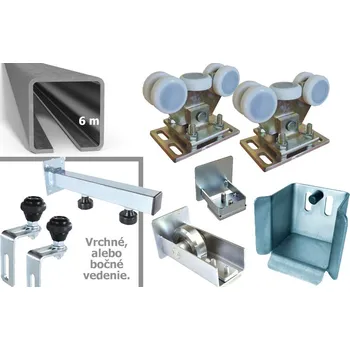Sada pro výrobu samonosných posuvných vrat do šířky průjezdu 4,5 m 80×80×5mm (SADA-02) Typ vedení: Boční vedení