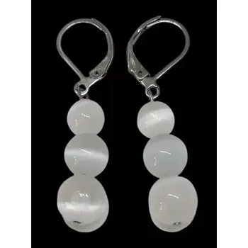 Náušnice Selenitové naušnice s chir.ocelí