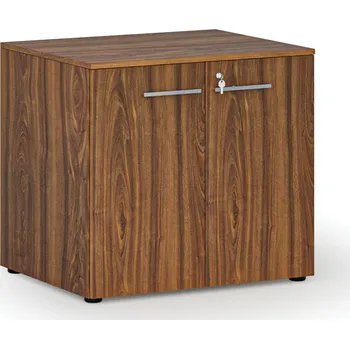 Policová skříň B2B Partner Kancelářská skříň s dveřmi PRIMO WOOD, 800 x 640 x 735 mm, ořech