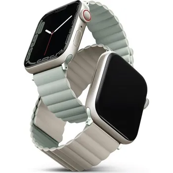 Řemínek na hodinky UNIQ Revix oboustranný řemínek pro Apple Watch 42/41/40/38mm Sage (šedolozený/béžový)