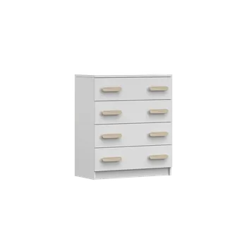 Komoda IDZ Komoda SMYK I 4S 02, 80 cm Bílá / Barevné úchytky Barva: Dub