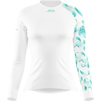 Dámské funkční triko s dlouhým rukávem BIRD bílá Bamboo Heavy - Azurová / M