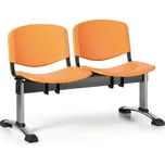 Euroseat Plastová lavice do čekáren ISO, 2-sedák, oranžová, chrom nohy