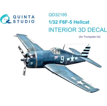 Plastikový model Quinta studio 1/32 F6F-5 Hellcat 3D-Print.&col.Interior (TRUMP)