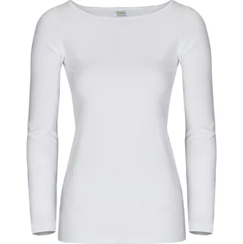 Dámská halenka Bambusový Top Lodička Dlouhý Rukáv Bílá Dámská Velikost: M