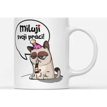 Hrnek Miluji svoji práci! - Červená