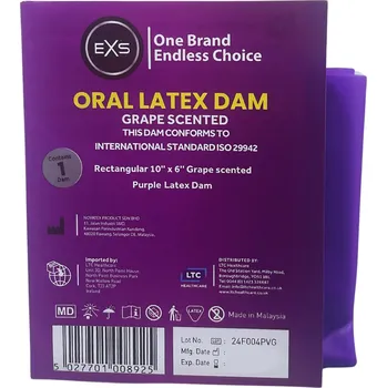 Kondom EXS Oral Latex Dams Flavoured Grape 1pc