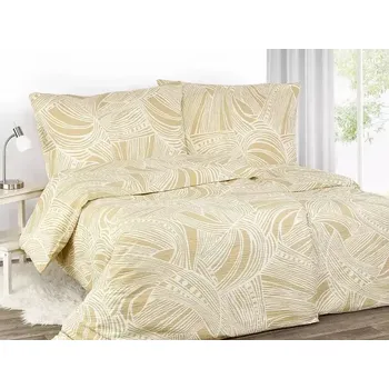 Povlečení Krepové povlečení - palmové listy na béžové 140x220+70x90