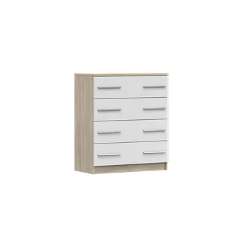 Komoda IDZ Komoda OMEGA III 4S 02, 80 cm Dub Sonoma/Bílá