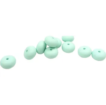 Korálek Natana oválný silikonový korálek mátová 12 mm 10 kusů