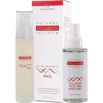 Kosmetická sada Inventia Živý kolagen FACE 50 ml + Živá voda s kyselinou hyaluronovou 150 ml kosmetická sada