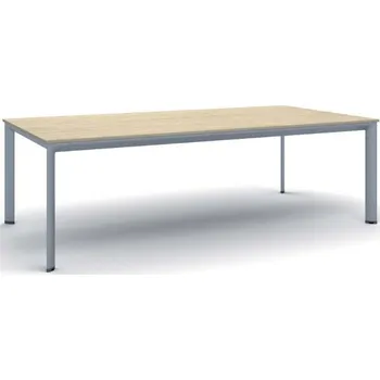 Psací stůl B2B Partner Jednací kancelářský stůl PRIMO INVITATION, 240x120 cm, šedostříbrná podnož, dub přírodní