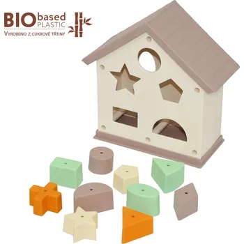 Hračka pro nejmenší ELFIKI EKO NATURAL Motorická vkládačka Magický dům