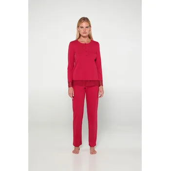Pánské pyžamo Vamp - Pyžamo s knoflíkovou légou 19914 - Vamp red cerise XL
