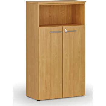 B2B Partner Kombinovaná kancelářská skříň PRIMO WOOD, dveře na 3 patra, 800 x 420 x 1434 mm, buk