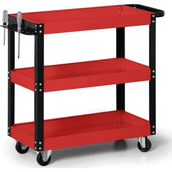 B2B Partner Mobilní dílenský policový vozík s držáky na nářadí, 700 x 350 x 770 mm
