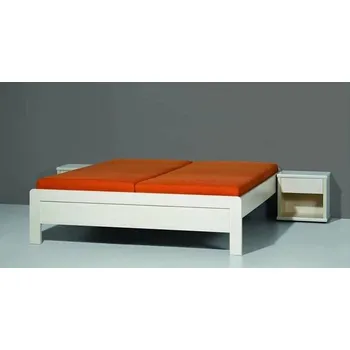 Postel BMB Karlo lamino postel s nízkými čely 90 x 210 cm, Akát, rovné rohy