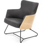 Retro křeslo Halmar CHILLOUT - dub / šedá