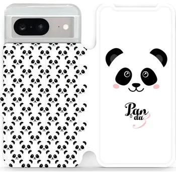 Pouzdro na mobilní telefon Flipové pouzdro Mobiwear - Google Pixel 8 - M030P Panda Amálka (Knížkové flip pouzdro, obal, kryt na mobil Google Pixel 8 - M030P Panda Amálka, materiál Umělá kůže + TPU - ochrana 360°, stojánek, silikonová vanička, magnetické zavírání)