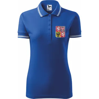 Dámská košile ON-DESIGN Dámská polokošile s potiskem český znak Velikost: L, Barva: královská modrá