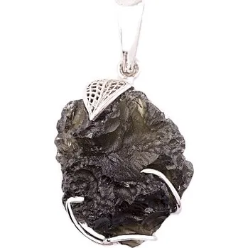 Přívěsek vltavín - stříbrný přívěsek (4-0101V) povrchová úprava: rhodiované