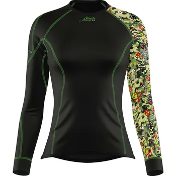 Dámské funkční triko s dlouhým rukávem CAMO černá Bamboo Heavy - Zelená / XL
