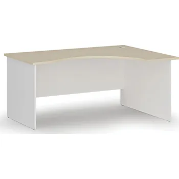 Psací stůl B2B Partner Ergonomický kancelářský psací stůl PRIMO WHITE, 160x120 cm, pravý, bílá/bříza