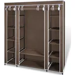 ZBXL Látková šatní skříň s přihrádkami a tyčemi 45x150x176 cm hnědá