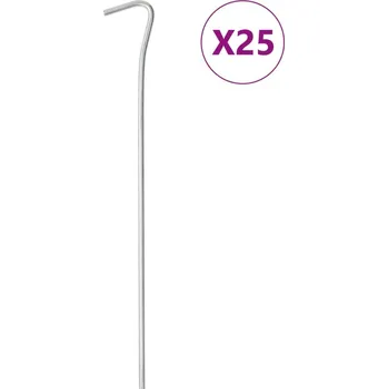 vidaXL Stanové kolíky 25 ks 23 cm Ø 4 mm pozinkovaná ocel [4009331]