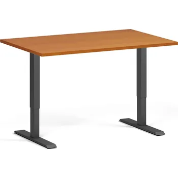 Psací stůl B2B Partner Výškově nastavitelný stůl, 120x80 cm, 2 motory, černá podnož, třešeň
